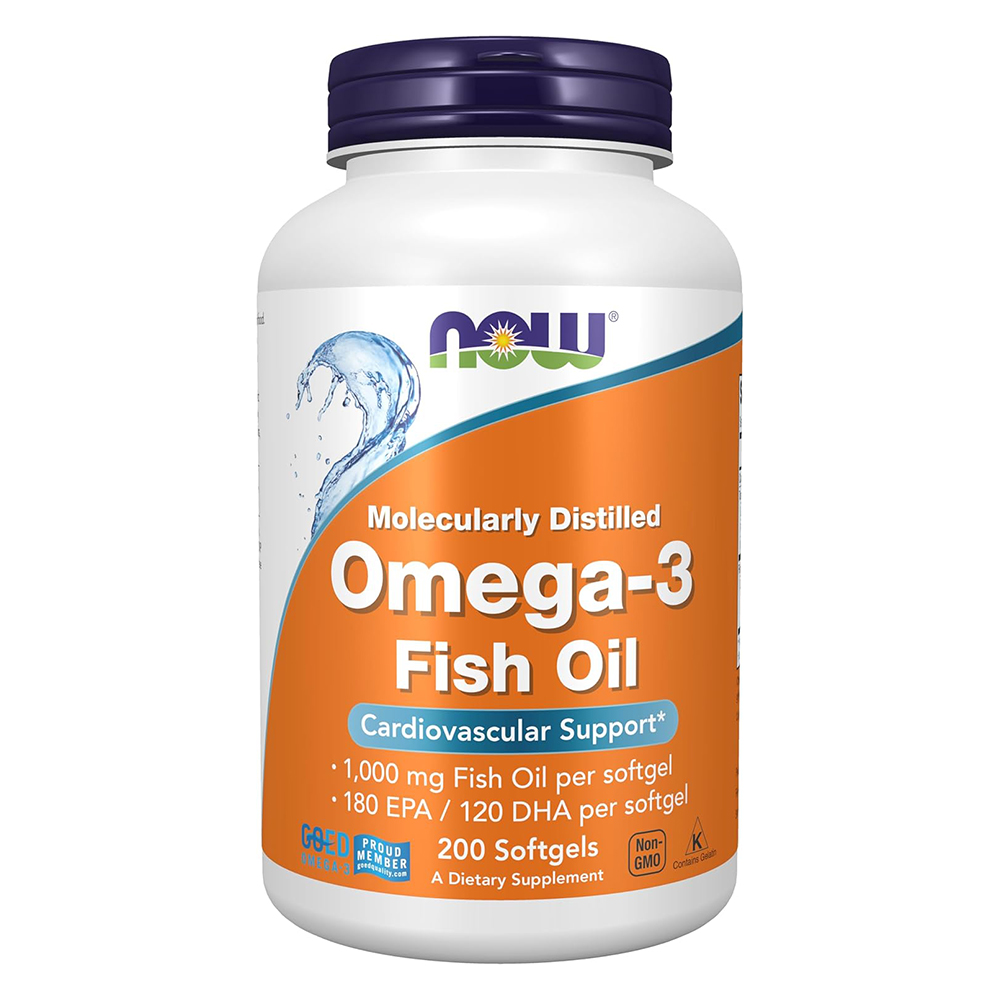 ناو فودز مقطر جزيئياً Omega 3 زيت السمك - 200 سوفت جيل